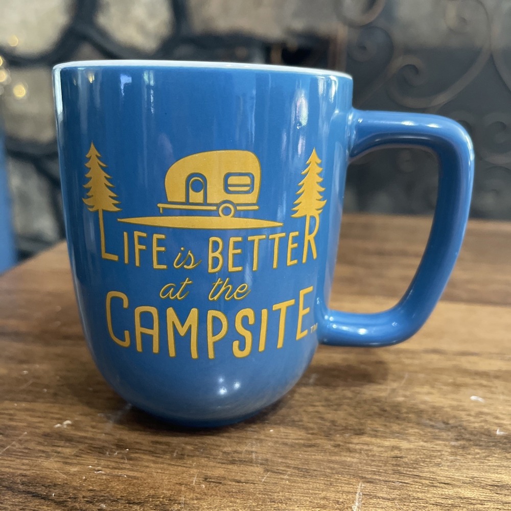Life Is Better At The Campsite Blue Mug-Camping Mug